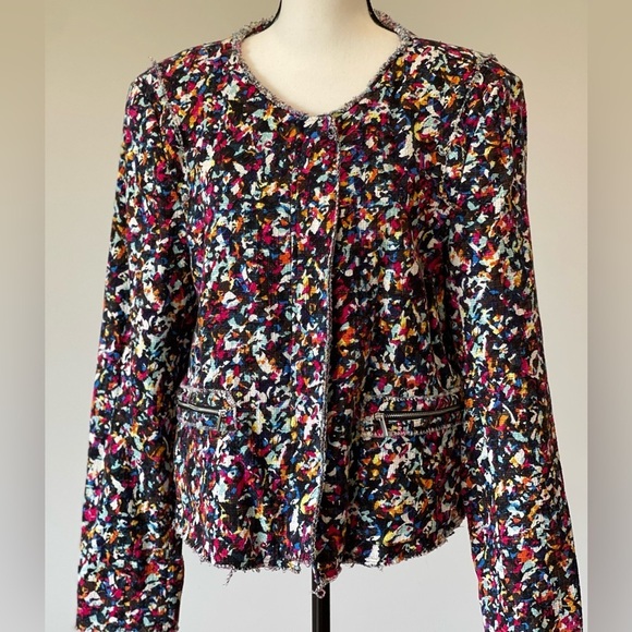 1. State Jacket zippered and snaps colorful work career business modest size XL - Picture 1 of 15